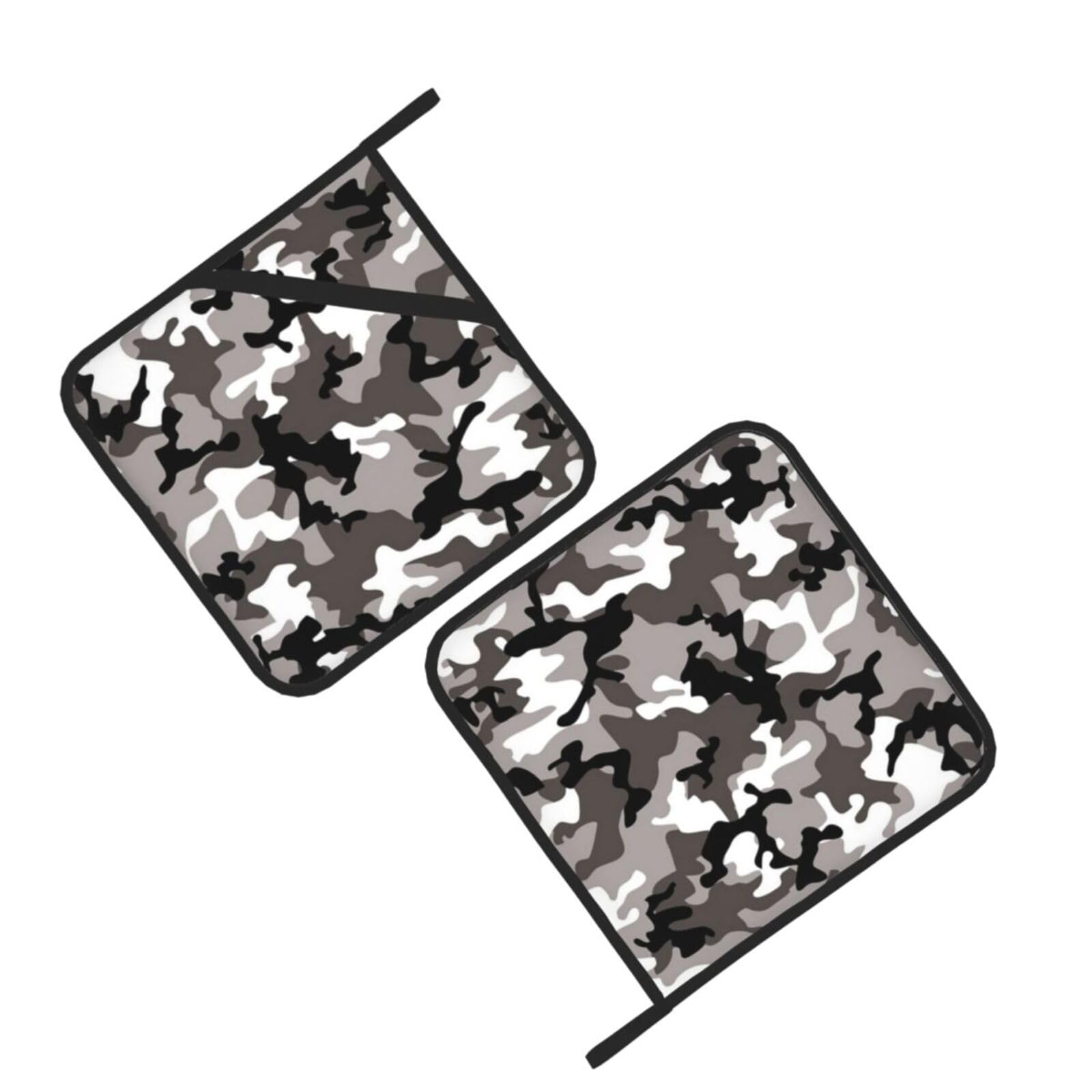 Black Grey White Camouflage Printed Oven Pot Holders Set of 2 Pcs Heat Resistant Kitchen Microwave Potholders for Cooking Baking Grilling