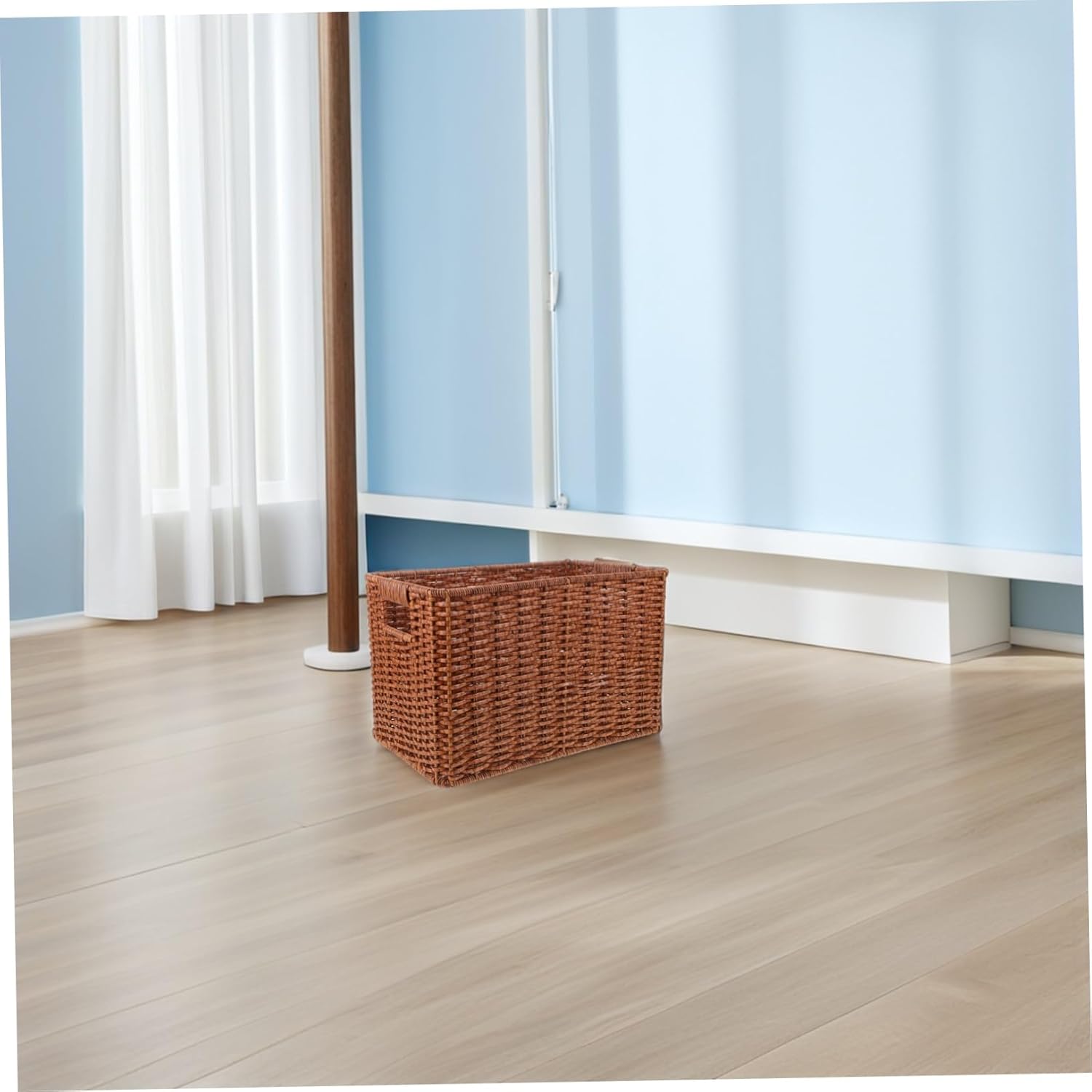 Zerodeko Handwoven Organizer Bin for Books Magazines Miscellaneous Items Design for Home Cabinet Shelf Storage