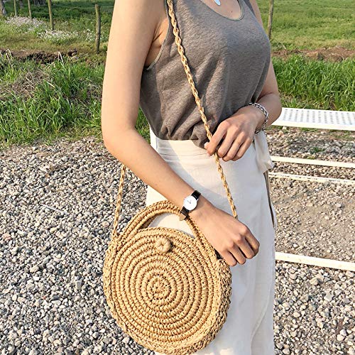 Teeya Straw Crossbody Bag Women Weave Shoulder Bag Round Summer Beach Purse and Handbags2