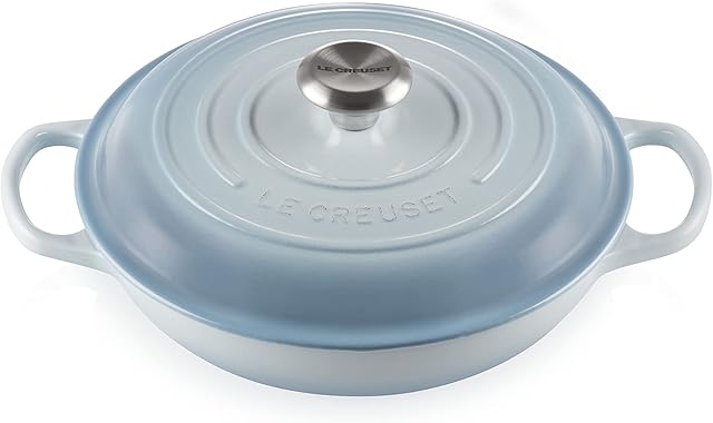 Le Creuset Signature żeliwny garnek Gourmet, okrągły, Ø 26 cm, 2 l, do wszystkich rodzajów kuchenek, w tym także do kuchenek indukcyjnych 26 cm niebieski morski