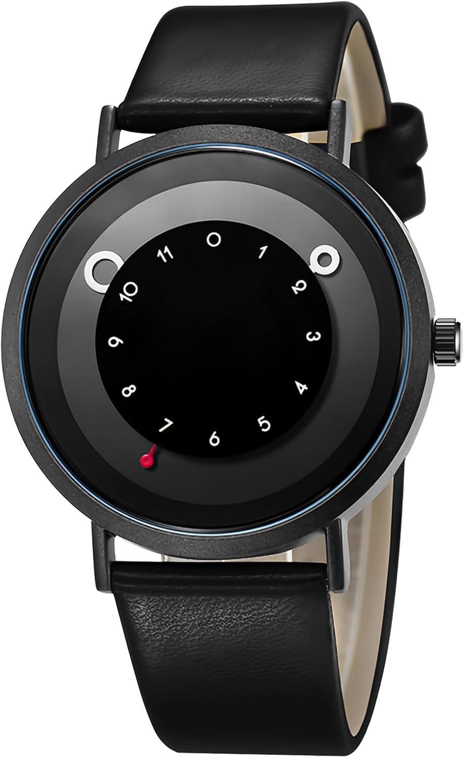 Gosasa Minimalist Casual Unisex Quartz Watch – Unique Hands Design, Fashion Sports Waterproof Wristwatch for Men & Women with Leather Band