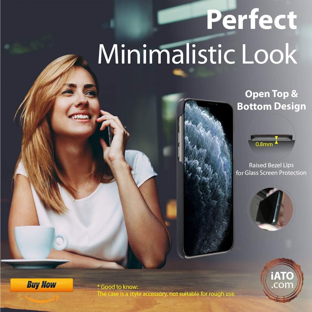 Rеvіеw iATO iPhone 12 Wood Case. Natural Walnut Wooden Minimalistic Cover Unique & Classy Woodgrain Accessory for iPhone 12 6.1 inch