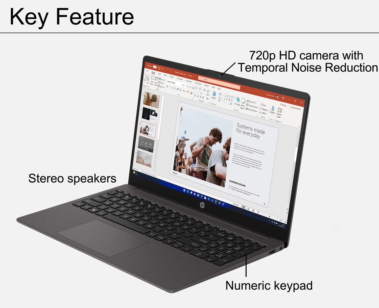 HP 255 G10 Business Laptop (15.6" FHD Anti-Glare, AMD Ryzen 7 7730U (> Intel i7-1355U) 16GB RAM, 512GB SSD) for Home, Student, Military Grade, Webcam w/Shutter, Numeric Keypad, Wi-Fi 6, Win 11 Pro