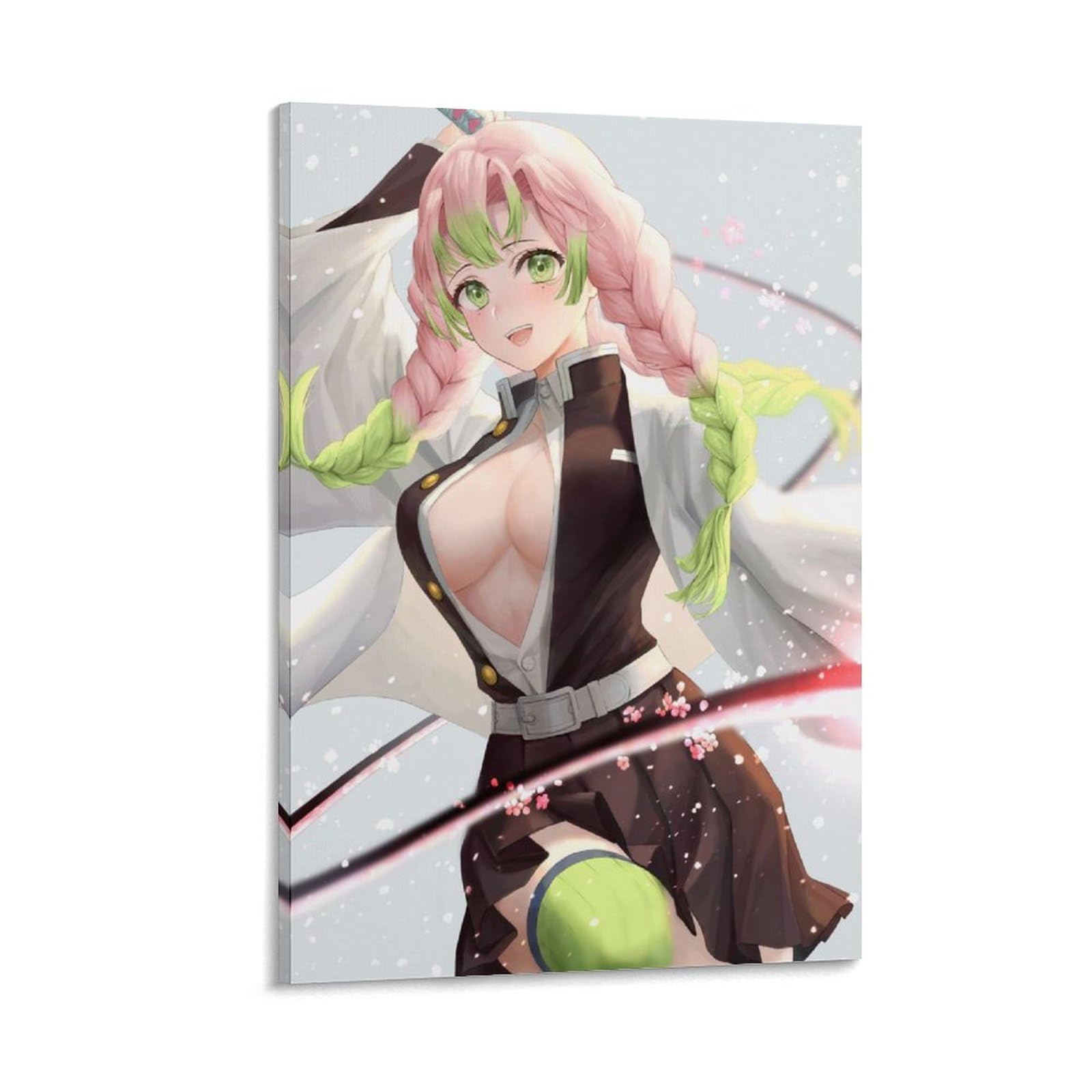 Poster Demon Slayer Mitsuri Kanroji Sur Toile - Déco Murale 20x30 Cm, Impression Qualité Pour Chambre, Salon