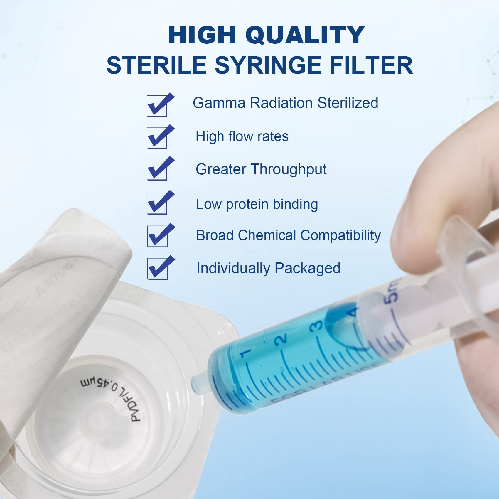 25mm 0.22um Sterile PVDF Hydrophilic Syringe Filter, 20Pcs — Amazon image 4