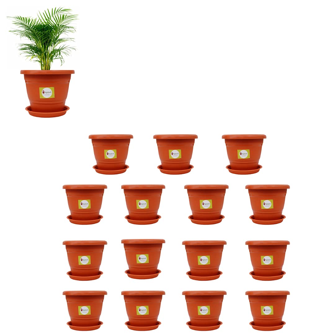 spylark Heavy Duty Plastic Planter Pots with Bottom Tray Color Terracotta (10 Inch) Pack of 15 (B08CMV2J9M) Amazon Price History, Amazon Price Tracker