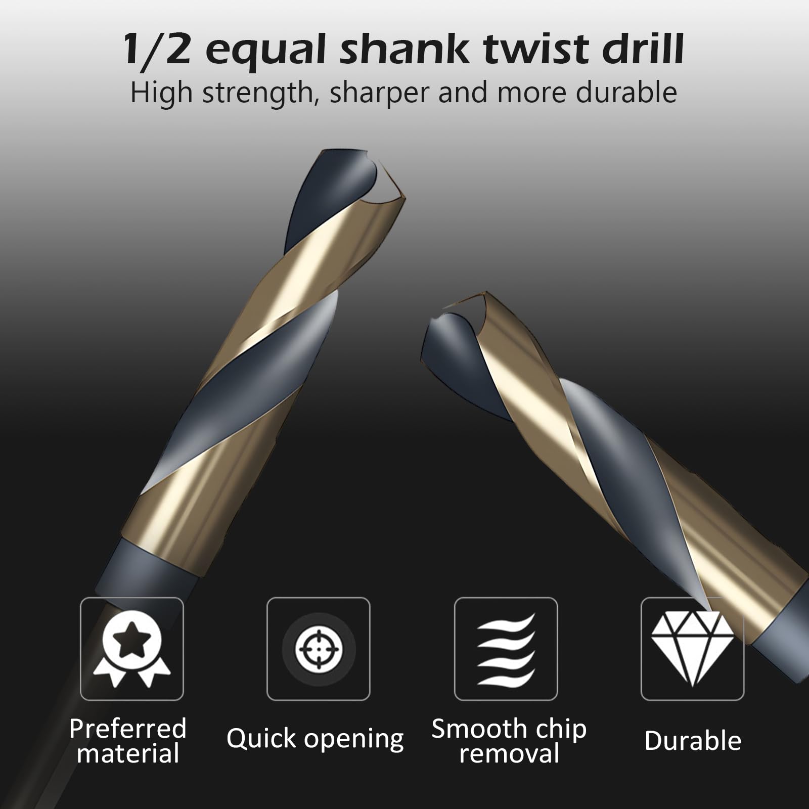 15mm HSS Drill Bits, Metal Drill Bits,10mm Shank for Stainless Steel Metals, Plastics, Woods - Image 3