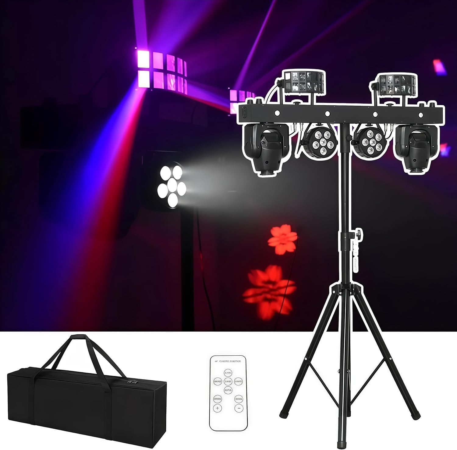 Luces Dj Con Soporte De Trípode, Iluminación Escénica Led Rgb Con Mando A Distancia Y Activada Por Sonido Para Boda, Discoteca, Fiesta Y Espectáculo En Escenario