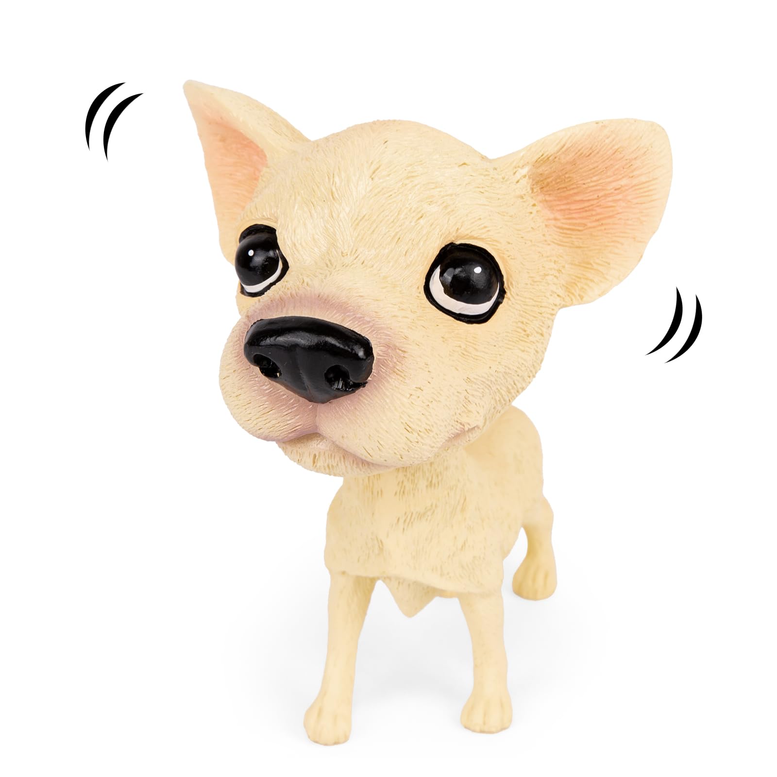 Figurine Chien Bobblehead En Résine – Teckel 17,5 Cm – Décoration Voiture Ou Bureau – Tête Qui Bouge, Effet Flocage Tout Doux !