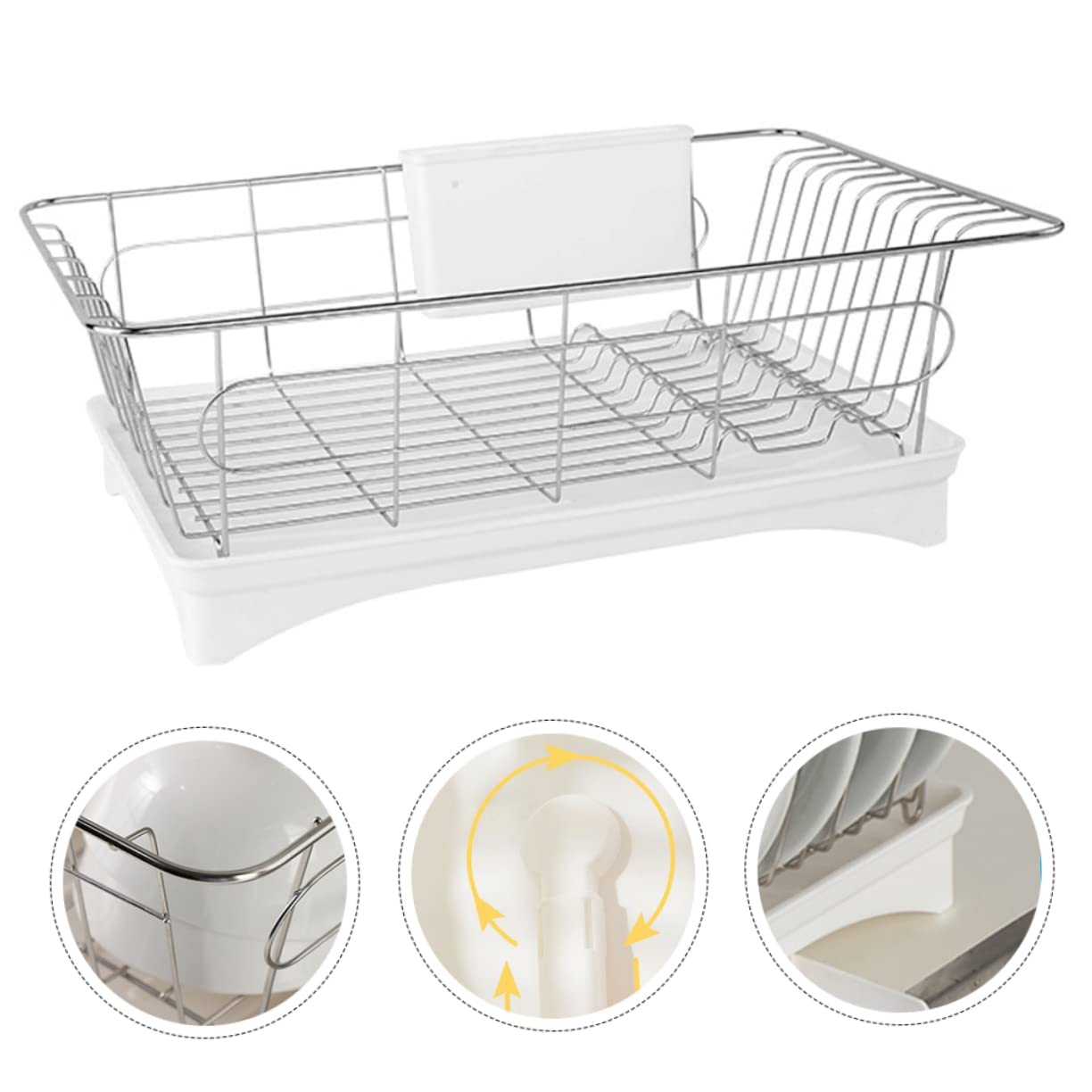 PRETYZOOM Juego De Escurridor De Utensilios Bandeja De Drenaje Soporte Para Platos Colador De Platos