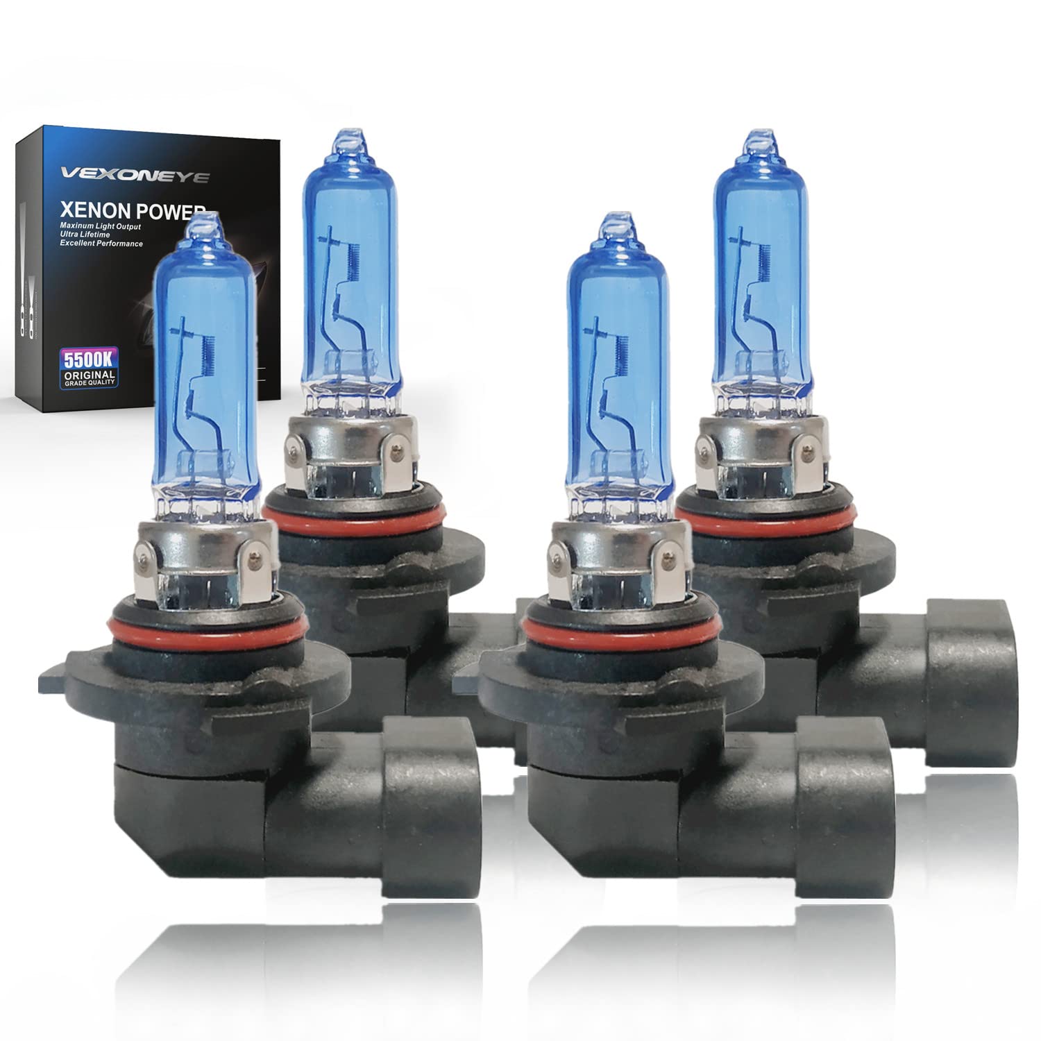 4 Pack 9005/HB3 Halogen Headlight Bulb 12V 60W 5000K White Lights Bulbs Headlamp Super Bright 4 Pack