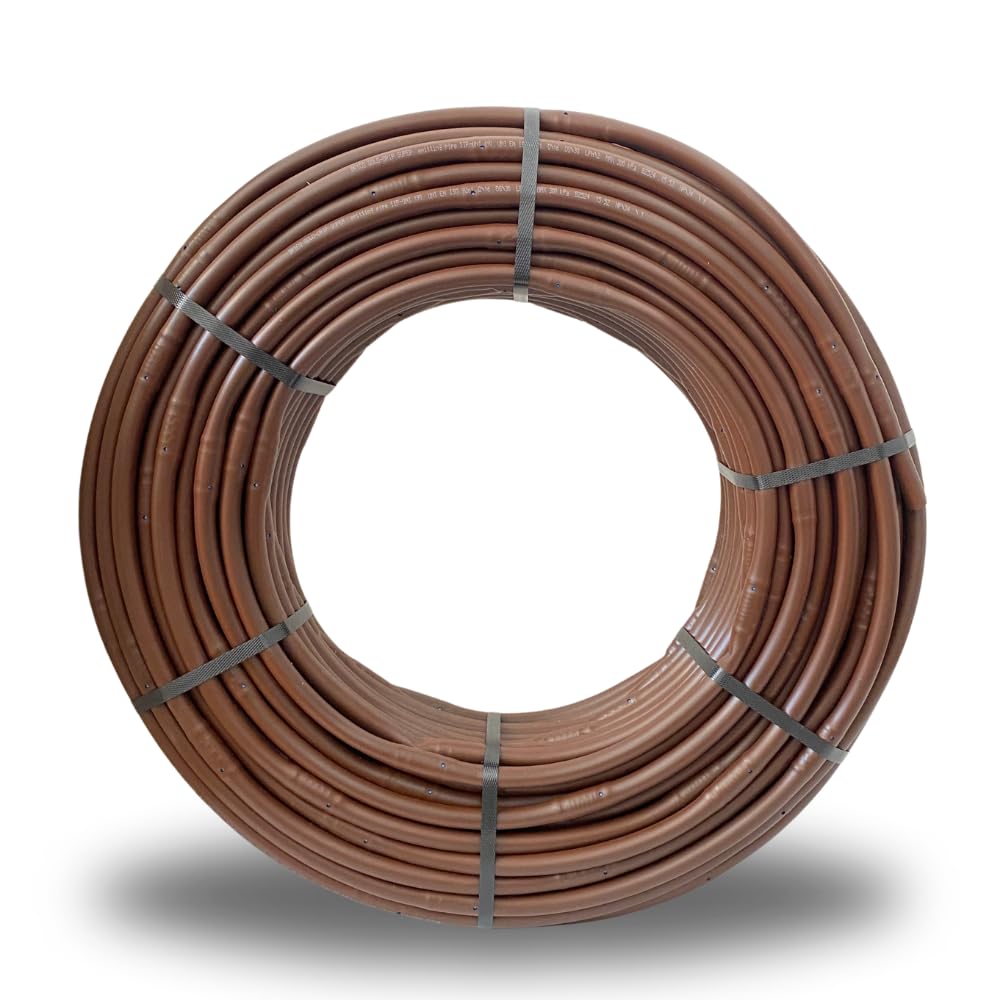 Ala Gocciolante ø 16 mm Passo 30 cm con Gocciolatore Doppio Foro, Rotolo da 100 mt, Tubo In Polietilene per Irrigazione a Goccia, Marrone - Orto Facile