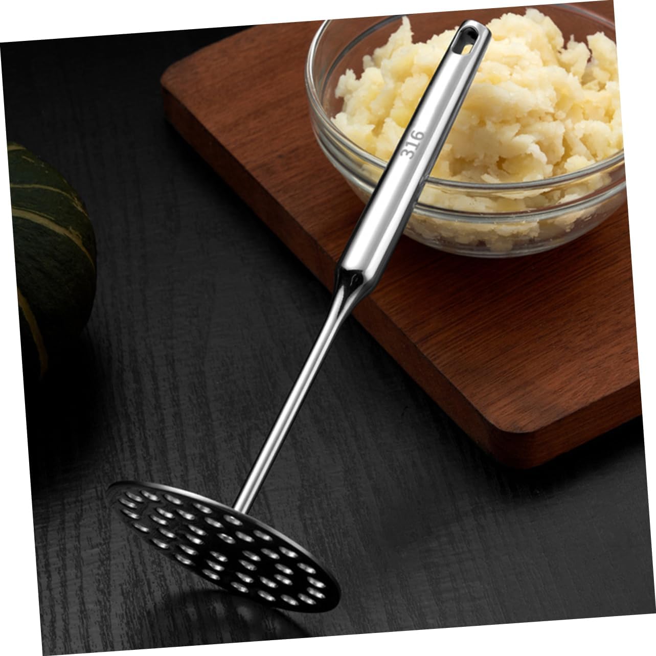 COLLBATH Stainless Steel Potato Heavy Duty Masher for Potatoes Garlic and More Comfortable Handle Kitchen Gadget for Preparation Food-grade Steel