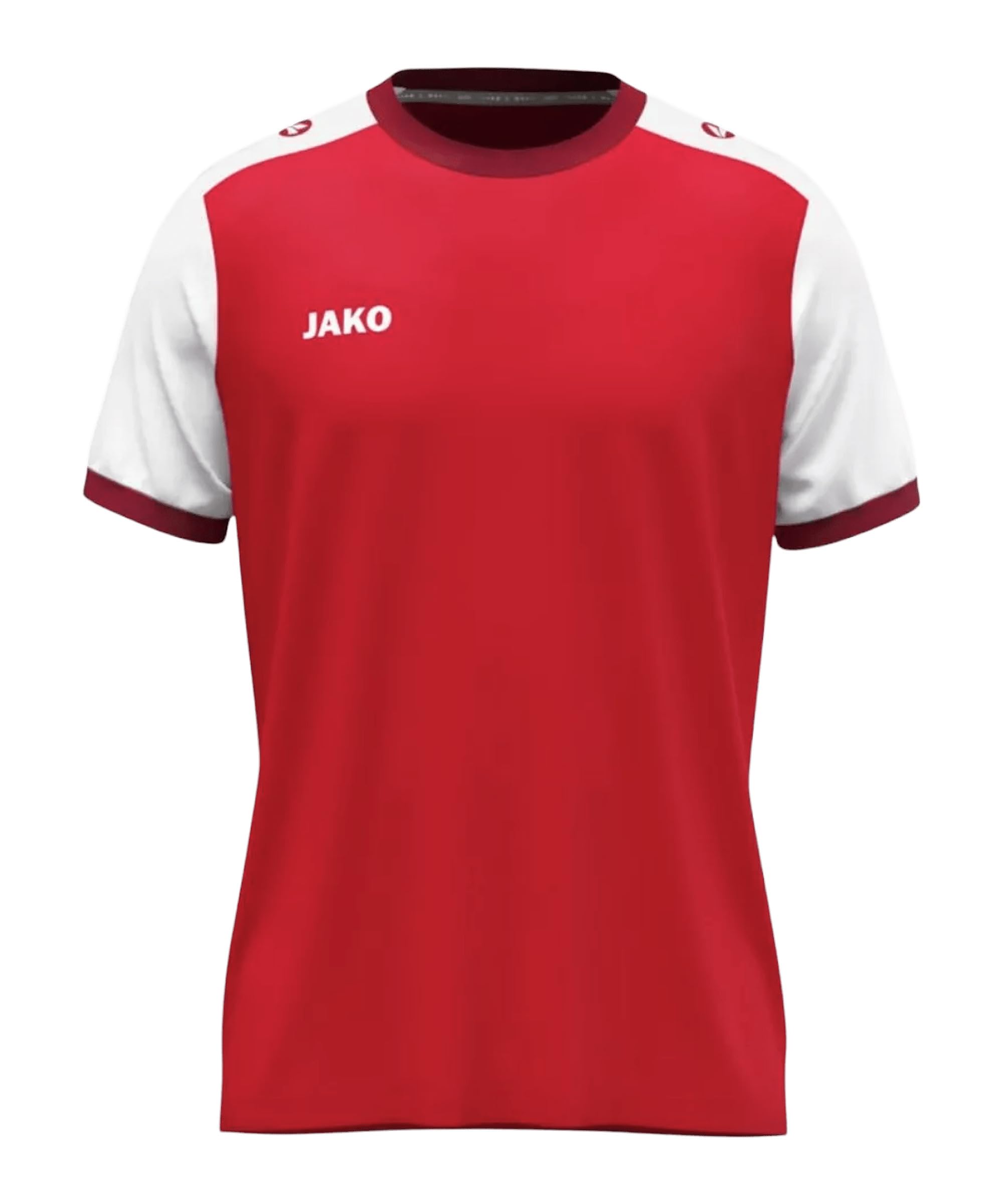 JAKO Unisex Dynamic Short Sleeve Jersey, Red/White/Dark Red, S