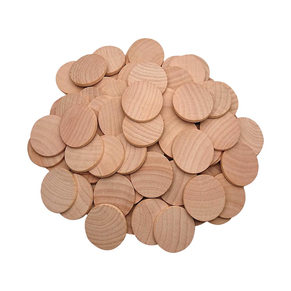 Hugede Wood 50 Pcs Natural Slices Blank Round En Slices Small Round Cutouts Unfinished En Circles Blank Craft Circles For Diy Decoration 30Mm