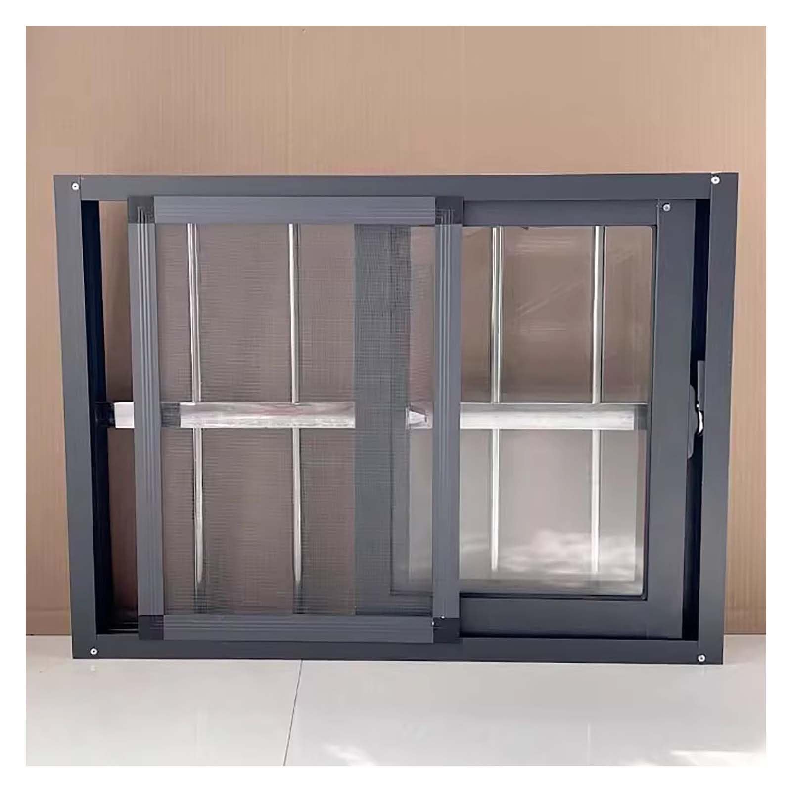 Genérico Ventana de sótano corrediza Horizontal Grande 30,40,50,60,80,100 cm, Ventanas de Granero con Vidrio y Pantalla, Ventana pequeña con Cerradura for baños, garajes y Loft(30x30cm/11.8x11.8in)