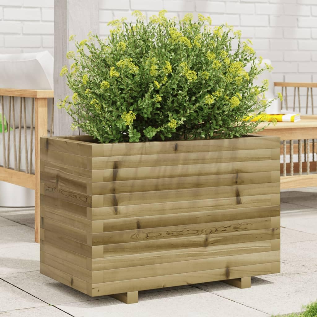 Fioriera in legno di pino impregnato in autoclave, 70 x 40 x 49,5 cm, fioriera in legno per giardino e terrazza