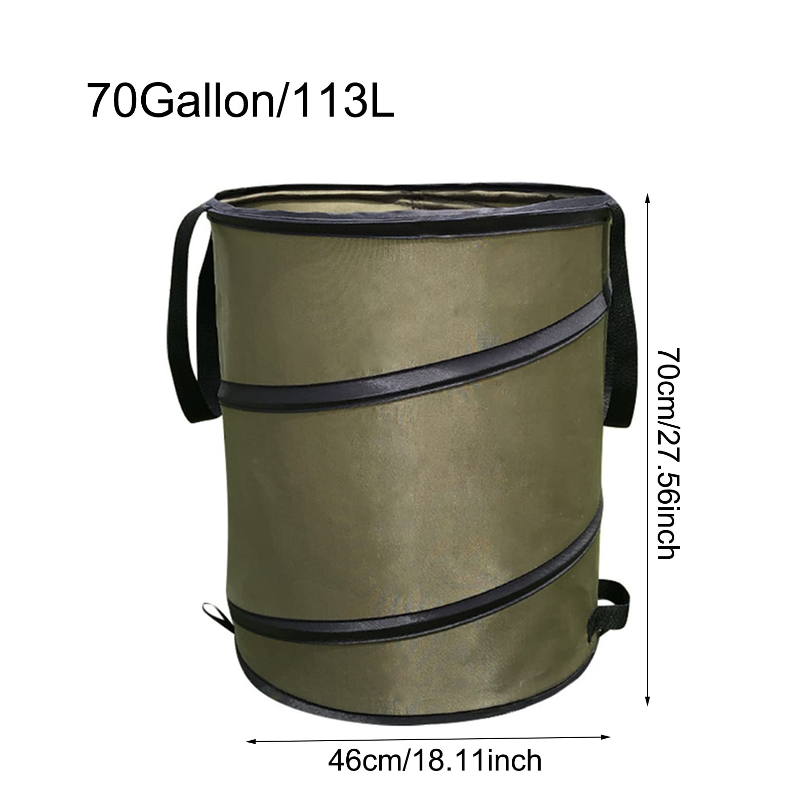 2x Sacchi da Giardinaggio Riutilizzabile 113L, Poliestere Oxford 400d Robusto, Impermeabile, Antistrappo Borsa da Giardino, Sacco Pieghevole per Rifiuti Da Giardino e Fogliame