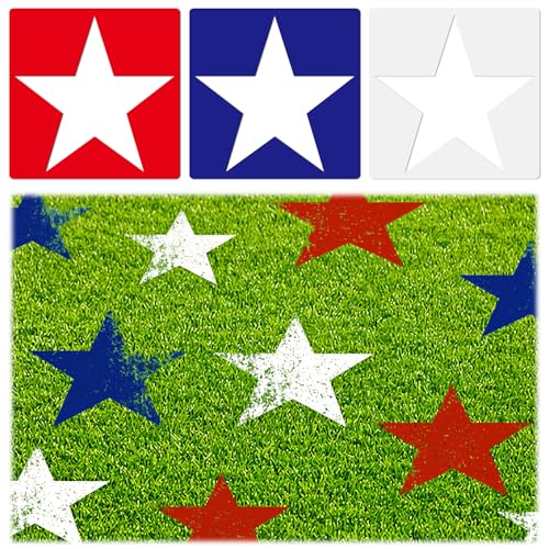 Mifoci 12 Pcs 4th of July Large Star Stencils 250th Anniversary Independence Day Patriotic Star Templates Stencils Reusable Plastic Drawing Painting Template for Painting on Lawn Wood Paper Fabric