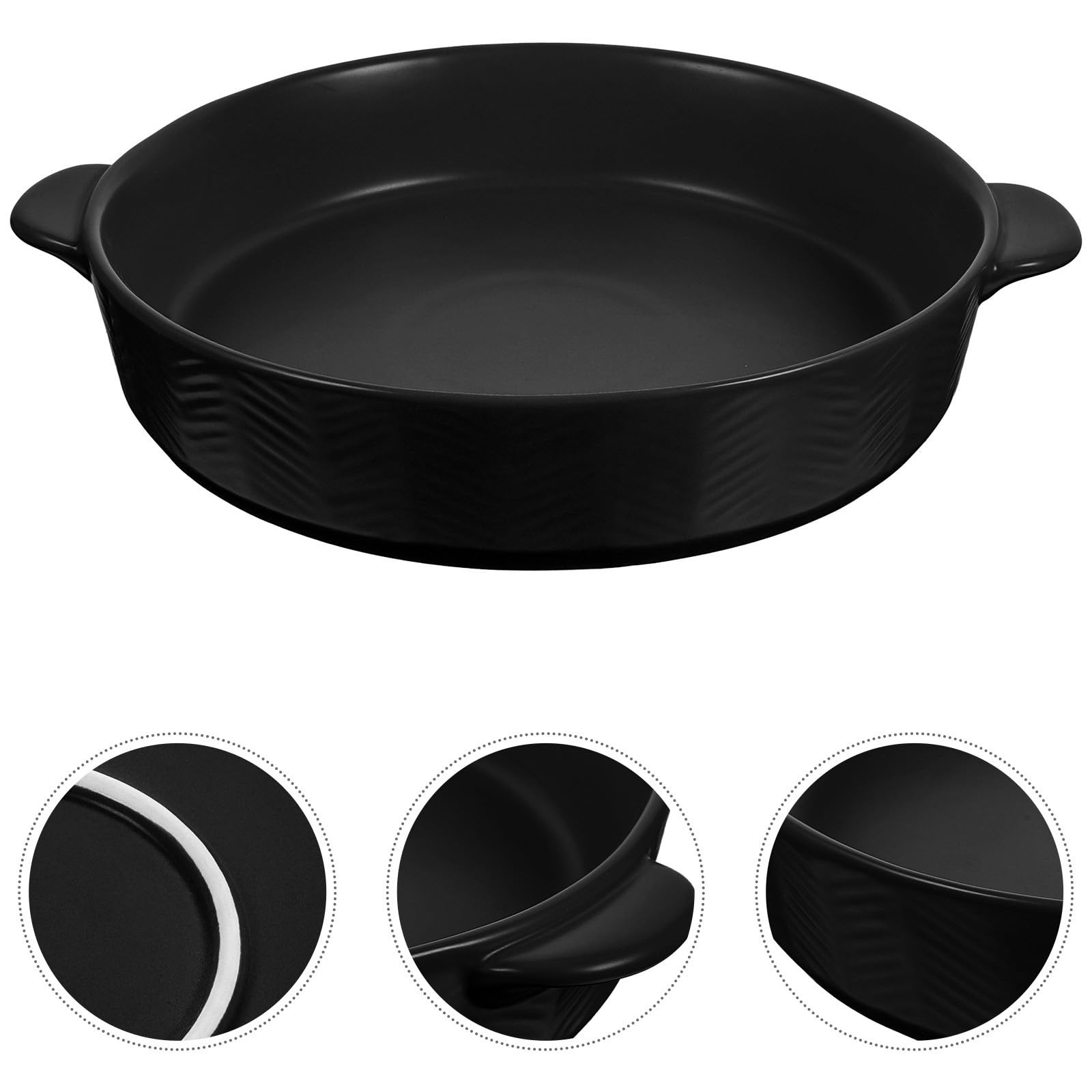 Toyvian Runde Keramik Backform mit Doppelgriffen Hitzebeständig und Gleichmäßig Erhitzt Glatte Oberfläche für Pasta und Gemüse für Täglichen Gebrauch und Servieren
