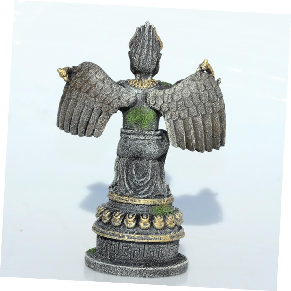 ULTECHNOVO 2pièces Statue Résine pour Décoration Aquarium Ornement Égyptien pour De Poissons pour Salon Et Bureau