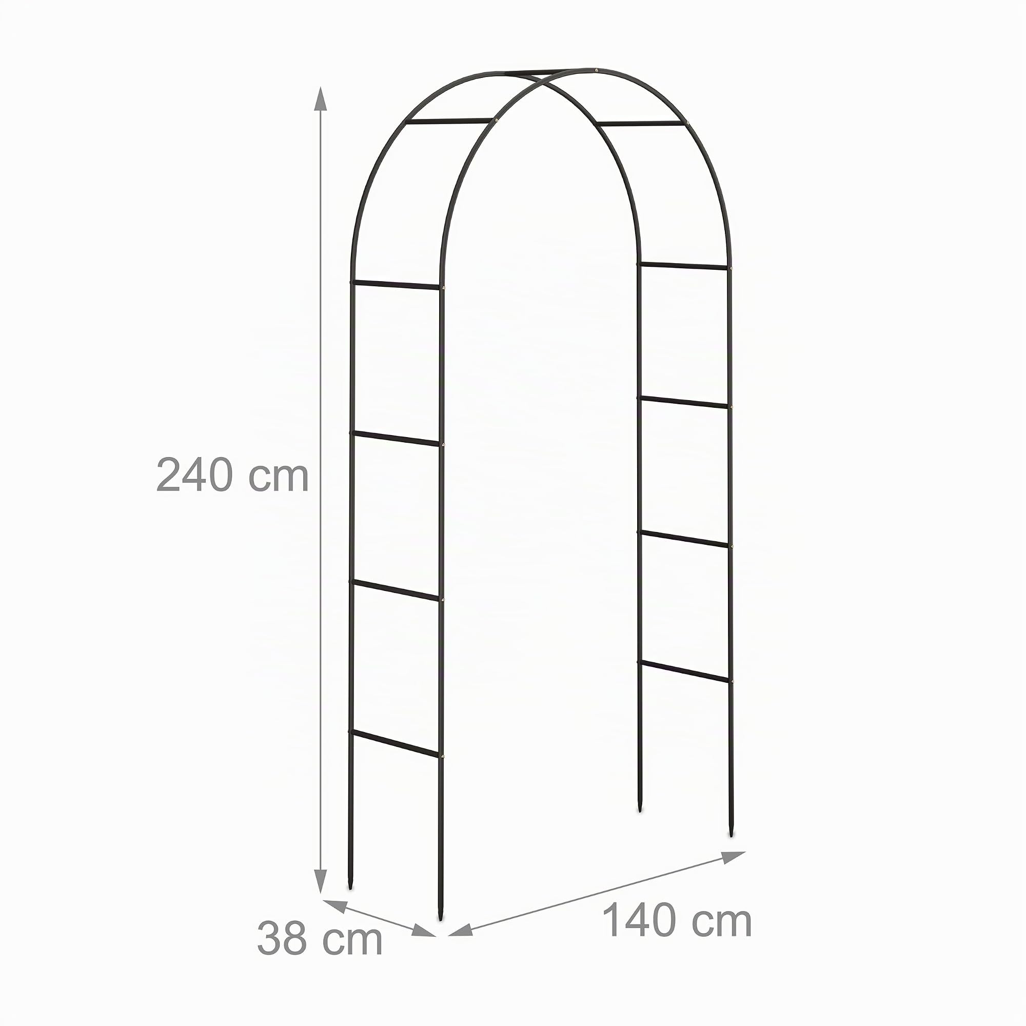 Relaxdays 10018871 Arche à Rosiers Plantes Grimpantes Métal/Acier 2,4 m
