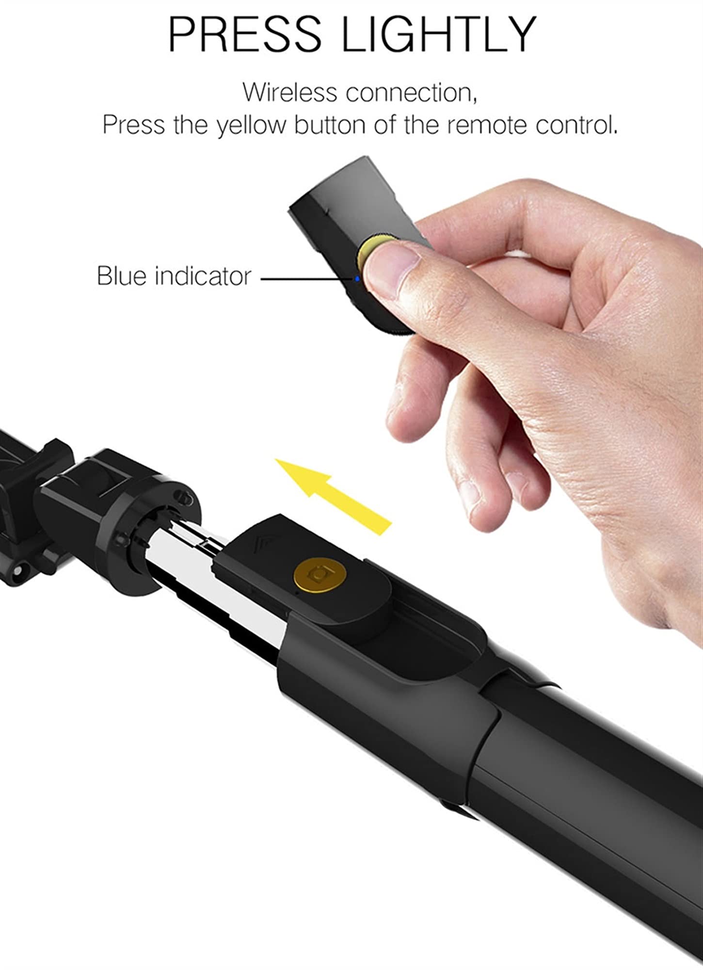 SCRUBY 3 in 1 Bluetooth Selfie Stick Pieghevole Mini Treppiede Portatile Espandibile Monopiede Con Telecomando Per iOS Android (XT09s)