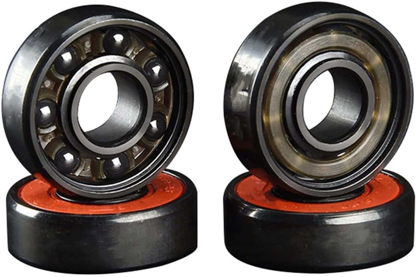 Kugellager 8 Stück 608 Hybrid Black Ceramic Kugellager 7 Perlen ABEC-9 Hochdrehzahllager for Skateboard Longboard Inline Skate HandSpinner