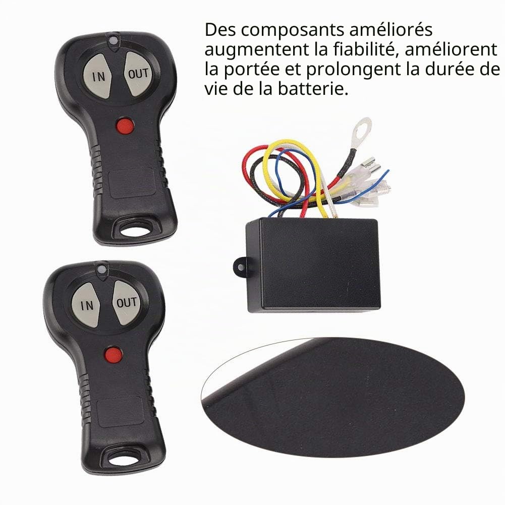 Yctze 1 Paire De ContrôLeur Sans Fil, Kit De ContrôLeur De TéLéCommande De Treuil Sans Fil Universel 12v Pour Interrupteurs De Treuil De Commande De Treuil De Camion De Voiture
