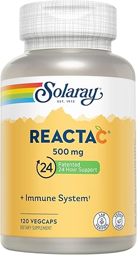 SOLARAY Reacta-C con 500 mg de vitamina C, 200 mg de concentrado de bioflavonoide, vitaminas de defensa del sistema inmunológico, suplemento