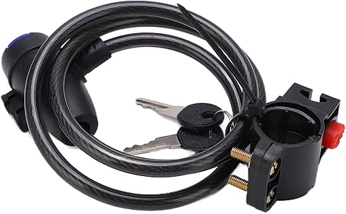 Miniatura 6 de Cable de bloqueo, alambre de bloqueo de cable antirrobo con 2 llaves y soporte de montaje de cadena para bicicleta, motocicletas, monopatines