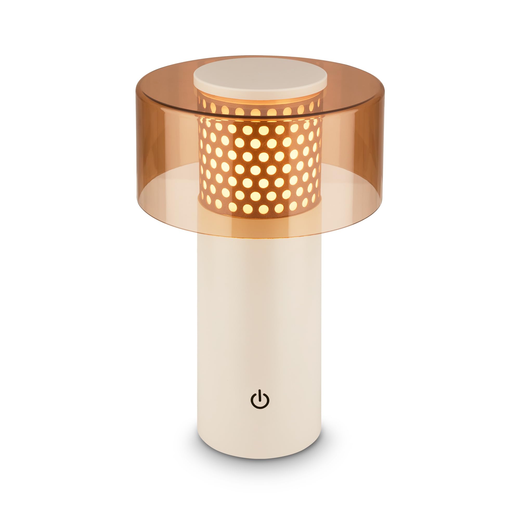 BRILONER - Rechargeable LED Table Lamp IP44 with Touch, Dimmable, Warm White Light, LED, Battery, Cordless, 13X20.5 cm, Coffee-Light Grey — image 1