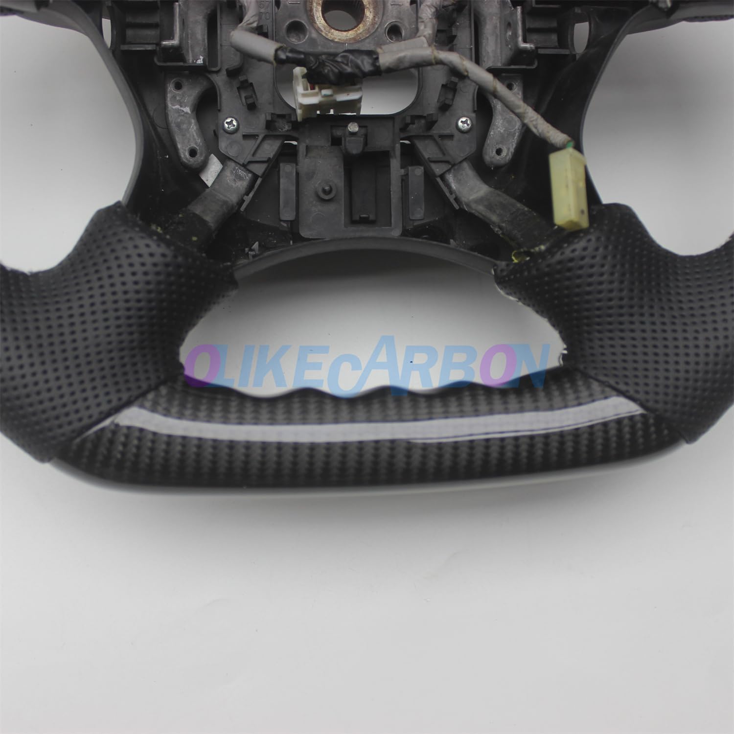 Replacement Real Carbon Fiber Leather Steering Wheel Compatible With Honda Accord 2003-2007 7TH (B STYLE)
