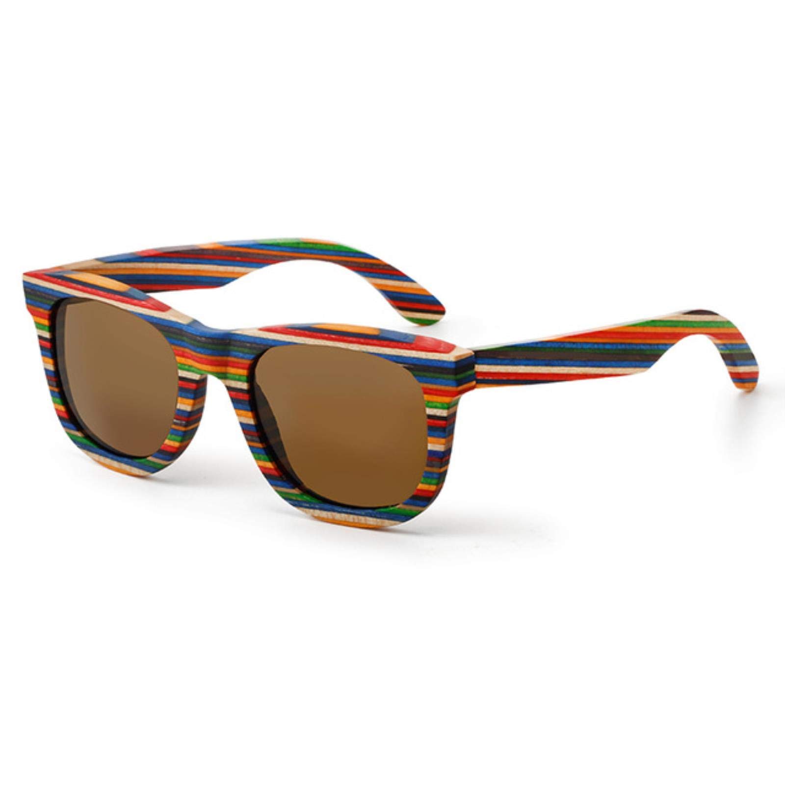 Occhiali Da Sole In Legno Colorato Retrò Occhiali Da Sole Polarizzati Donne Da Uomo Multicolor Occhiali Da Sole Spiaggia Anti-Uv Occhiali Da Vista Per Guidare