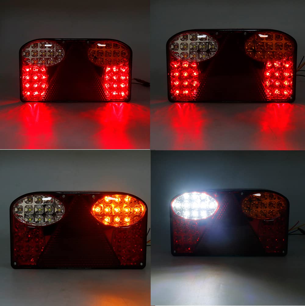 2pcs Oświetlenie Tylne Lampy Ogonowe Wskaźnik 12v Led Samochodowy Ciężarówka Tylna Tylna Postój Hamulca Sygnał Lampa Sygnałowa Wskaźnik Do Przyczepy Ciężarówki Van Lorry
