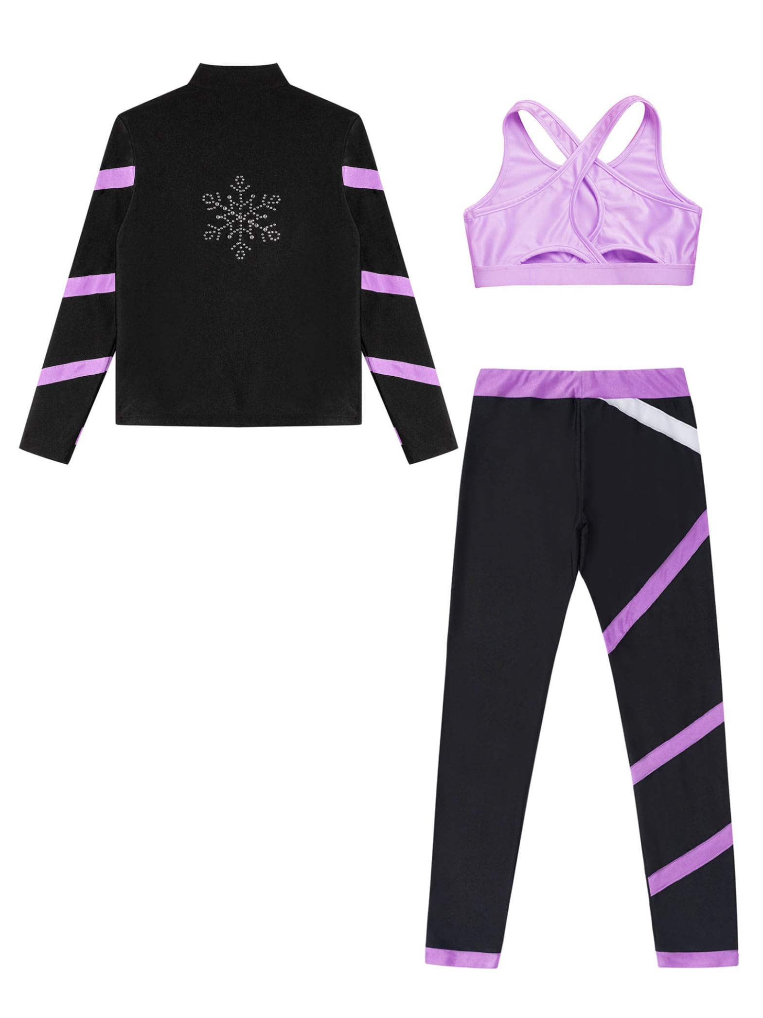 Filles Survêtement Athlétique Leggings Avec Débardeurs 3 Pièces Tenues De Fitness Ensembles Gymnastique Entraînement Sportif 5-16 Ans