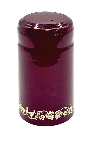Borgoña con uvas doradas PVC Shrink Capsules-500 Count