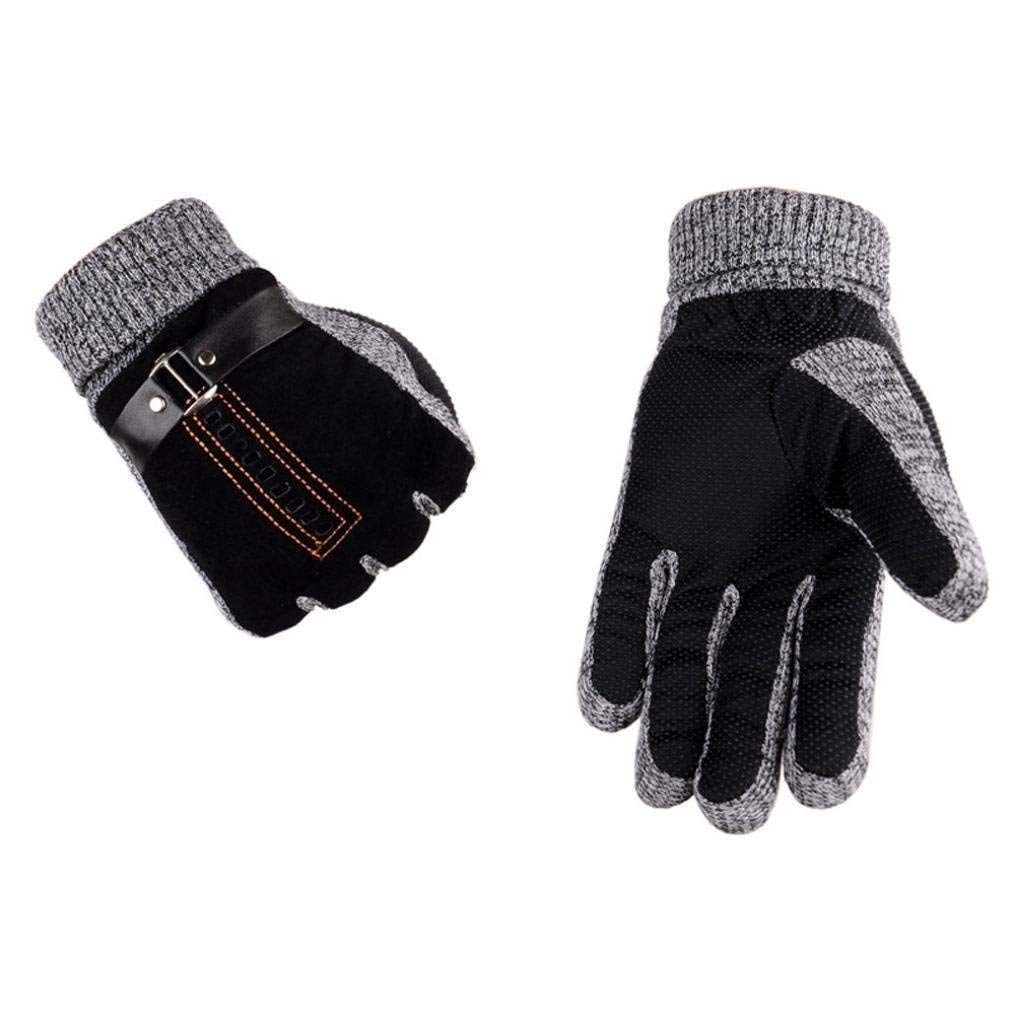 Unisex-Adult Rękawiczki Męskie Antypoślizgowe Ciepłe Motocyklowe Snowboard Narciarskie Śnieg Nowoczesne Casual Rękawiczki Klasyczne Zimowe Grube Ciepłe Rękawiczki/Black/One Size