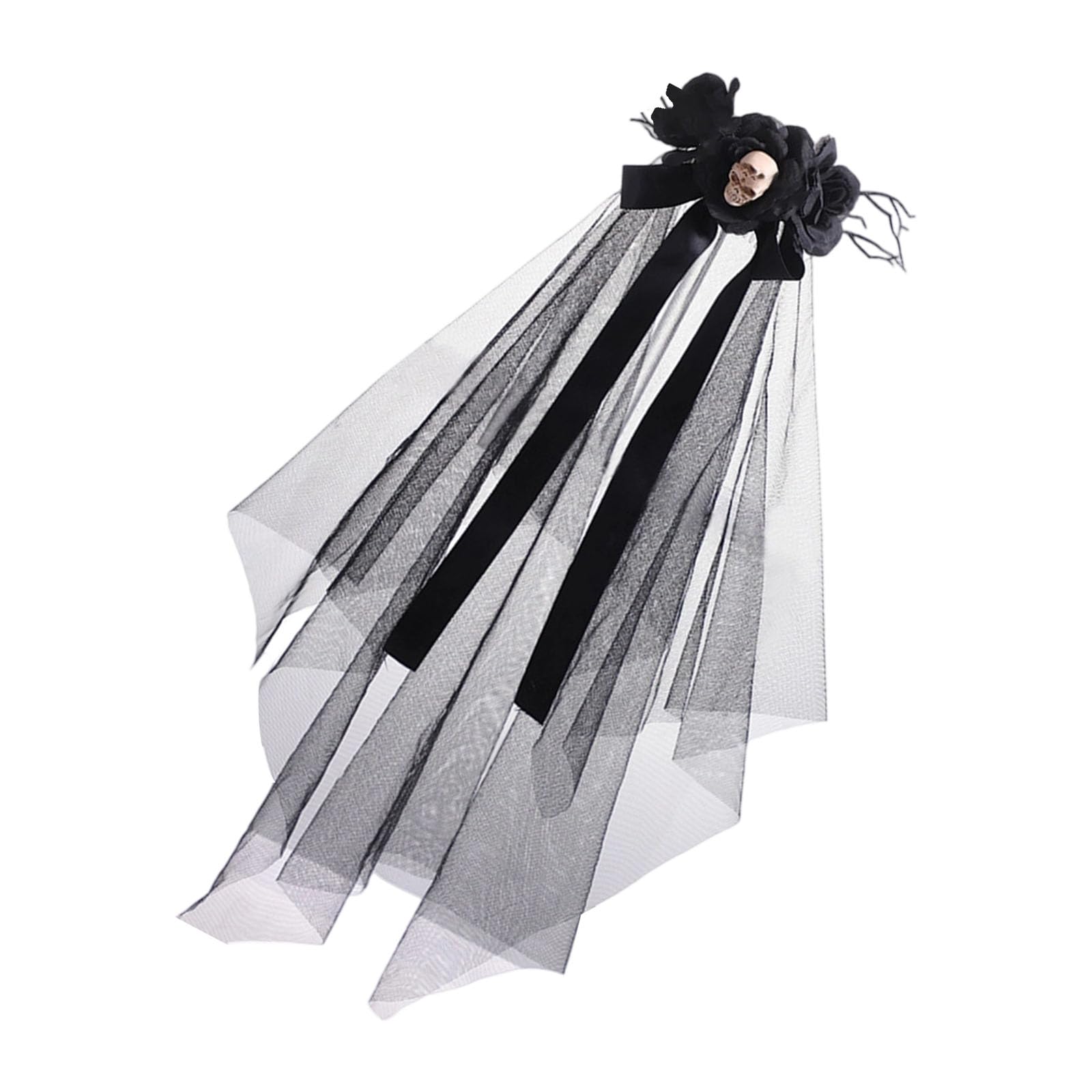 Tsophreniq 3 Women ' s Elegant Witch Costume Veil Headdress with Ribbon Bow for Halloween Cosplay Parties Halloween Witch Costume Bowknot