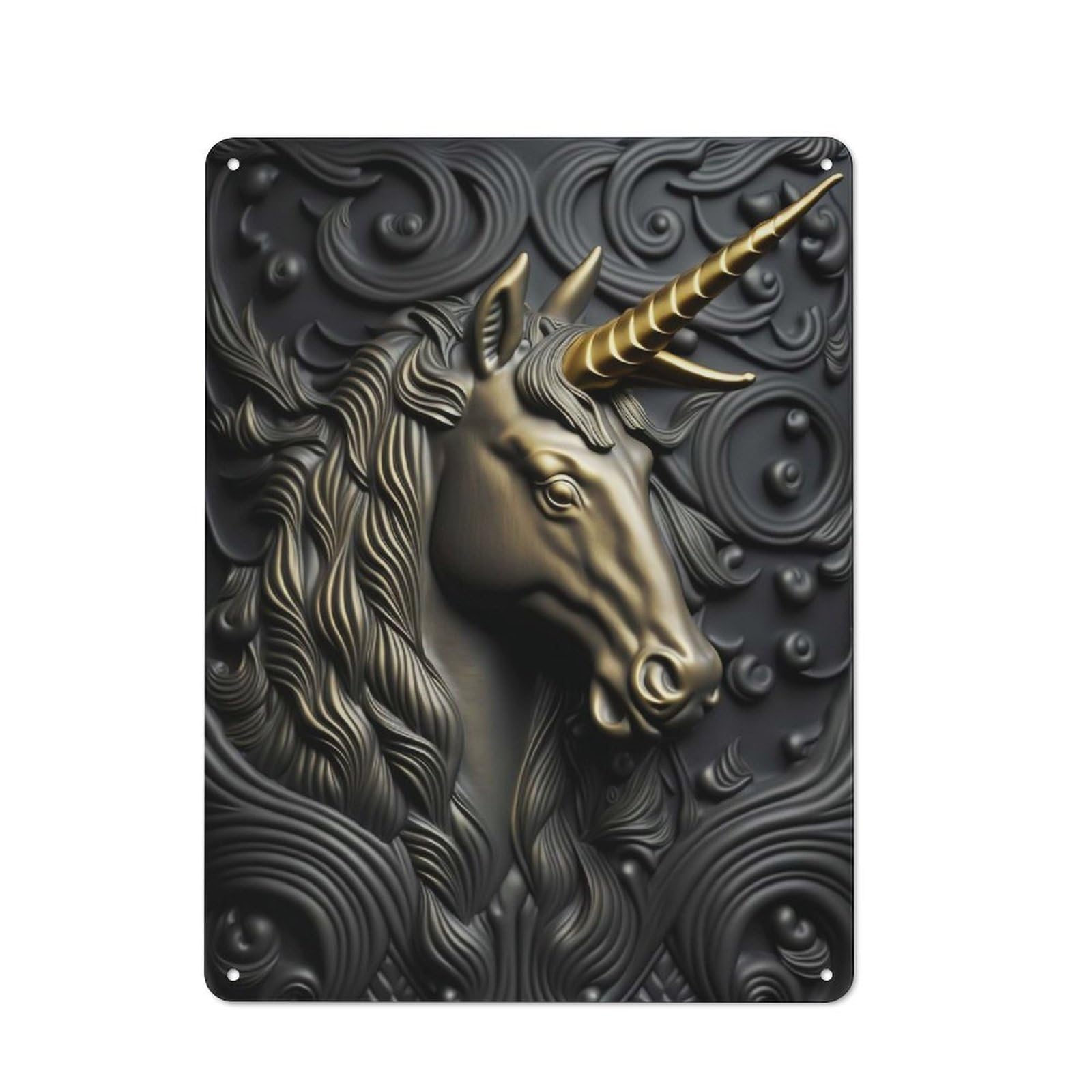 Junmoney Style-5 Vintage Metal Sign 40X30cm Featuring Unicorn Gold Decor, Home Bar Decor For Cafe, Pub, Workshop Or Home Bar