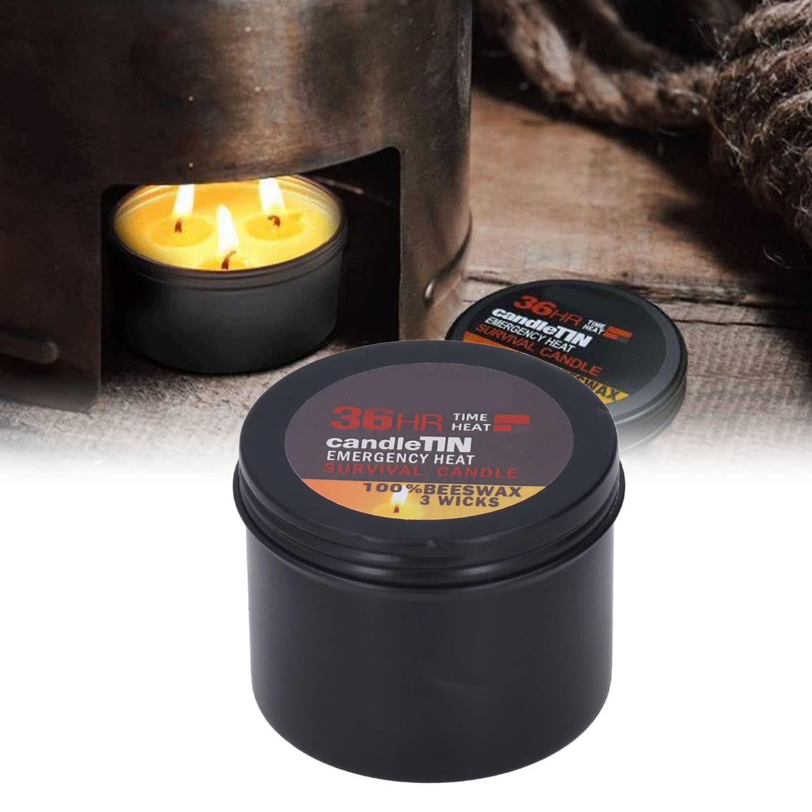 Candela di Sopravvivenza 3 Stoppini 36 Ore Illuminazione Emergenza Campeggio