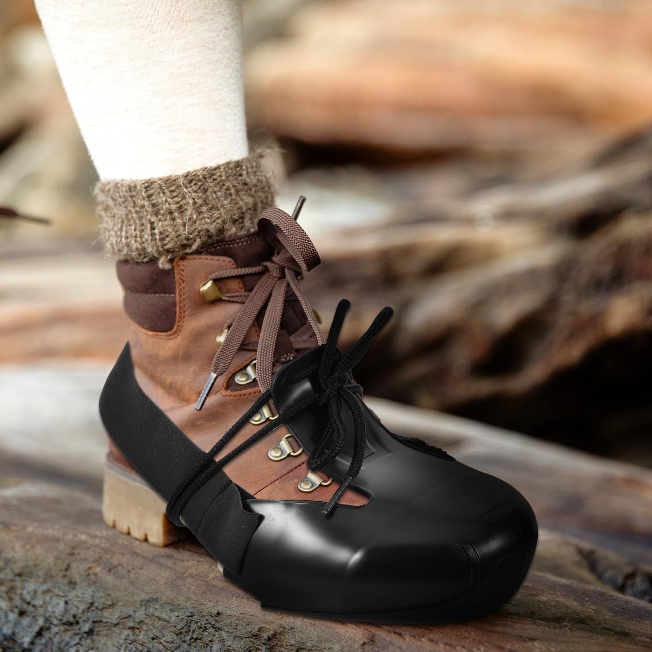 Couvre-Orteils De Chaussures De Sécurité À Embout en Acier Antidérapant Protection pour Travailleurs sur Chantiers Et Usines 9.06X4.72X2.36In