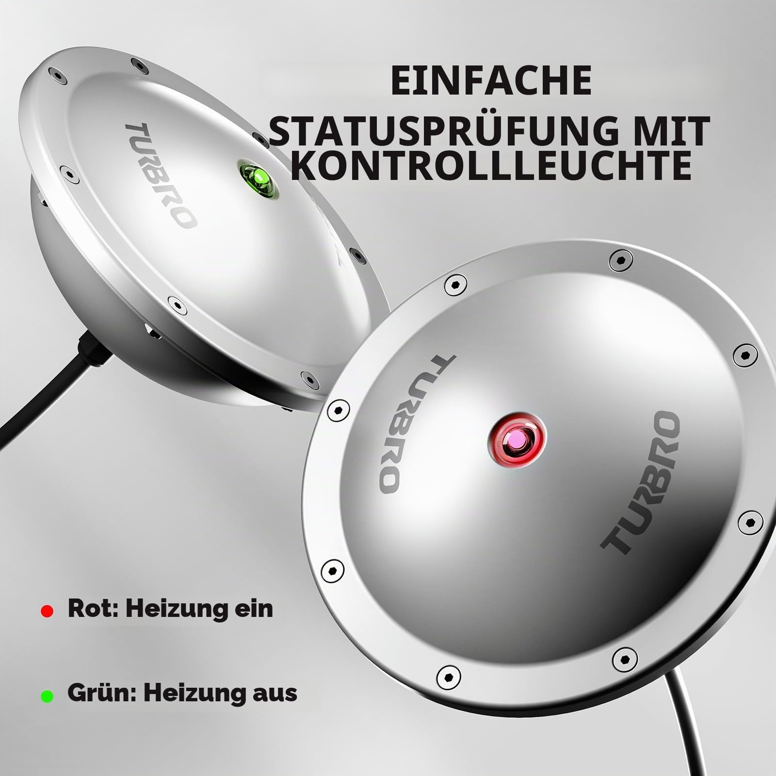 TURBRO Teichenteiser Schwimmender Teichheizung mit 10.0 m UL-zugelassener Schnur, Vollständiges Edelstahlgehäuse, GFCI-Leckschutzstecker, für Außenteiche mit Fischen, 400 Watt, PD400A, Silber