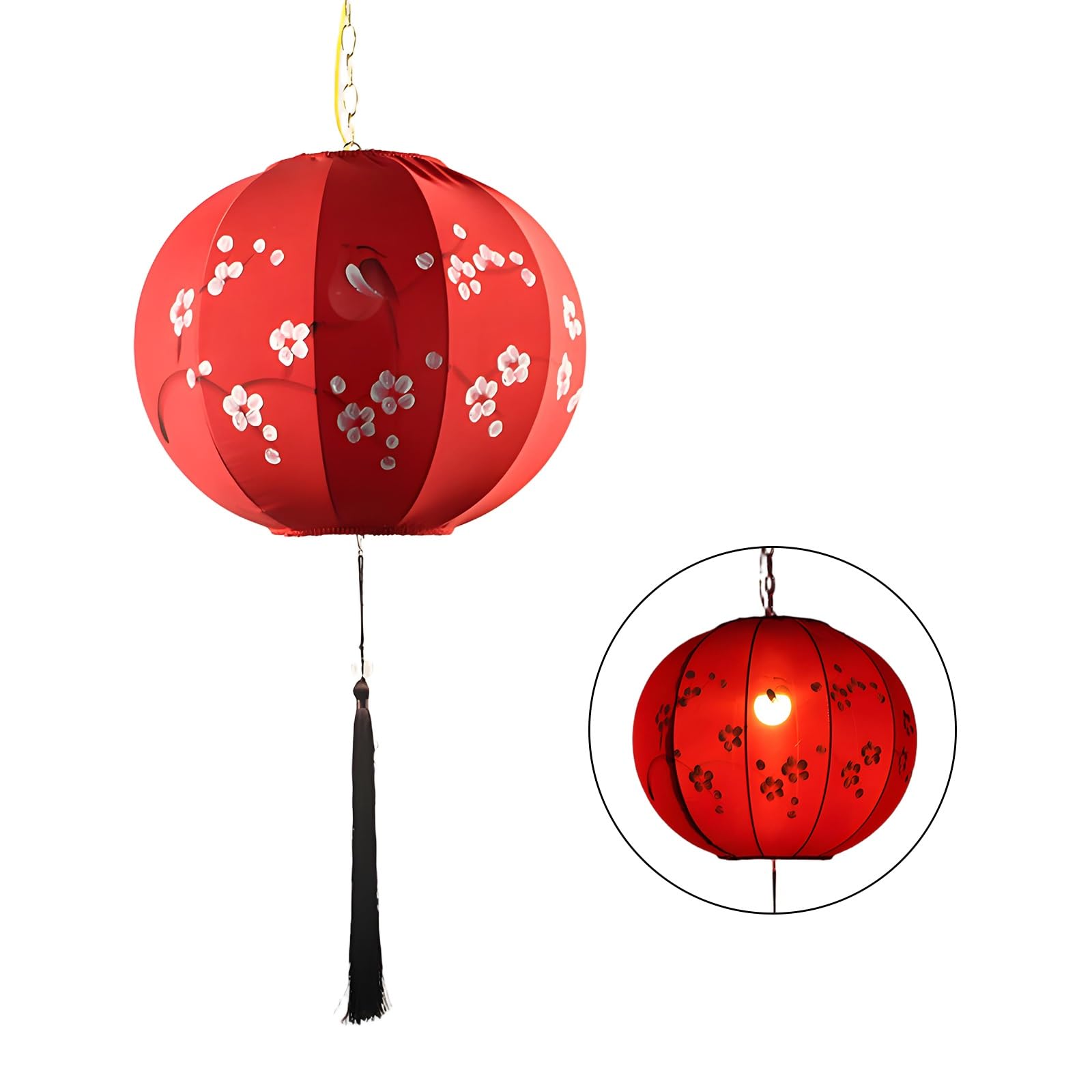 SBZIOJHDR Chinese-style lanterns, Round Chinese Lanterns, Colorful Celebration Lantern, Traditional Hanging Decorations(Red,50#)