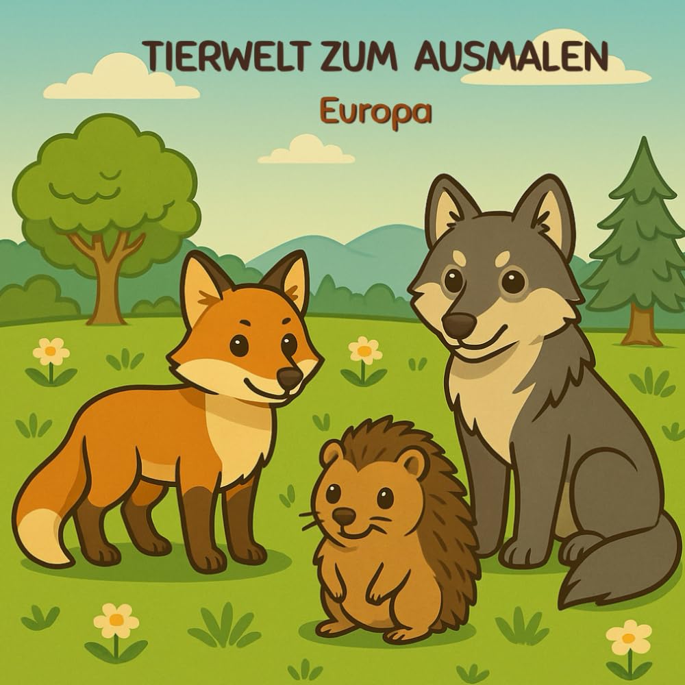 Tiere aus Europa – Mein Lern-Malbuch: 30 Ausmalmotive mit Rotfuchs, Wolf, Igel & Co. – Europas Tierwelt entdecken, Wissen erweitern & Feinmotorik ... – Lern-Malbuch Reihe für Kinder ab 3 Jahren)