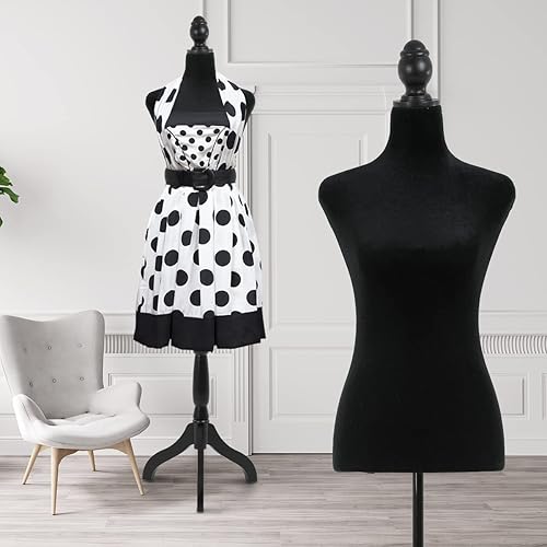 Torso de maniquí femenino, soporte de maniquí con forma de vestido, cuerpo de maniquí ajustable de altura de 49.6 a 63.4 pulgadas, cuerpo de espuma,