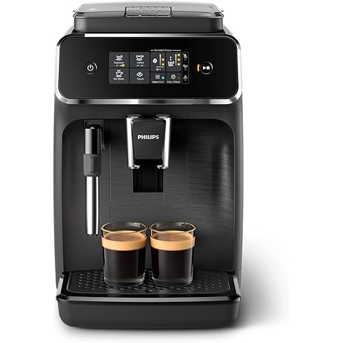 Immagine del prodotto Philips Macchina da caffè automatica Series 2200, 2 bevande, Pannarello classico, Macine 100% ceramica, Display touch intuitivo, Filtro AquaClean, My Coffee Choice, Nero Lucido (EP2220/10)