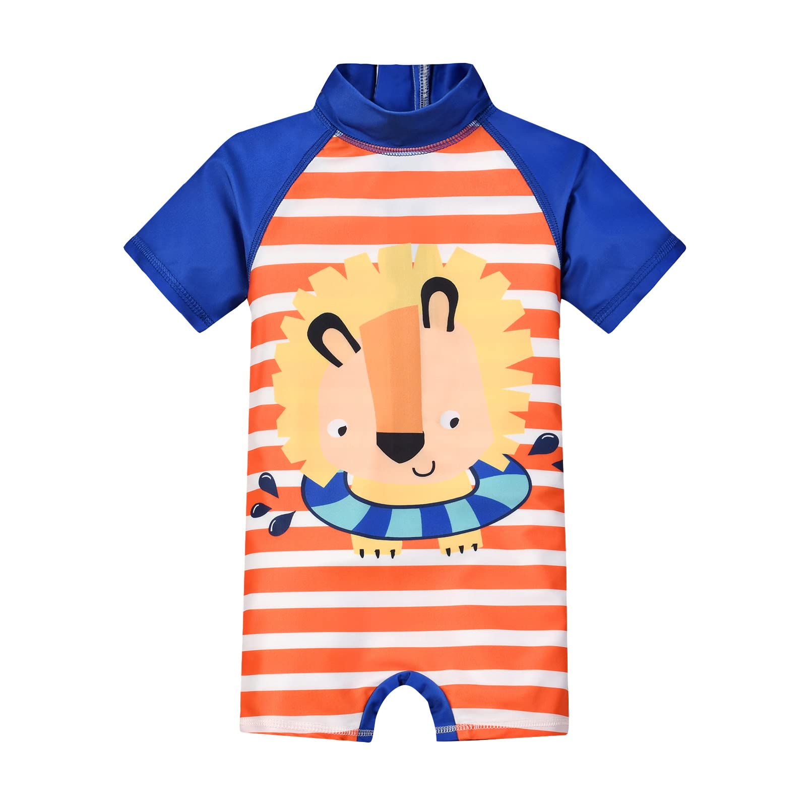WYTbaby Niños Traje de Baño Bañador Una Pieza Protección Solar Ropa de Natación UPF 50+ Bebé Niño Natación Bañarse Ropa de Playa Trajes de Neoprenos Manga Corta ​con Cierre