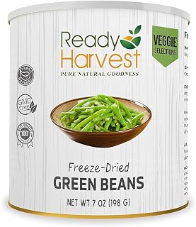Ready Harvest Freeze-Dried Green Beans #10 Can - 25-Year Shelf Life Emergency Food, Camping Veggies, Prepper Pantry Staple