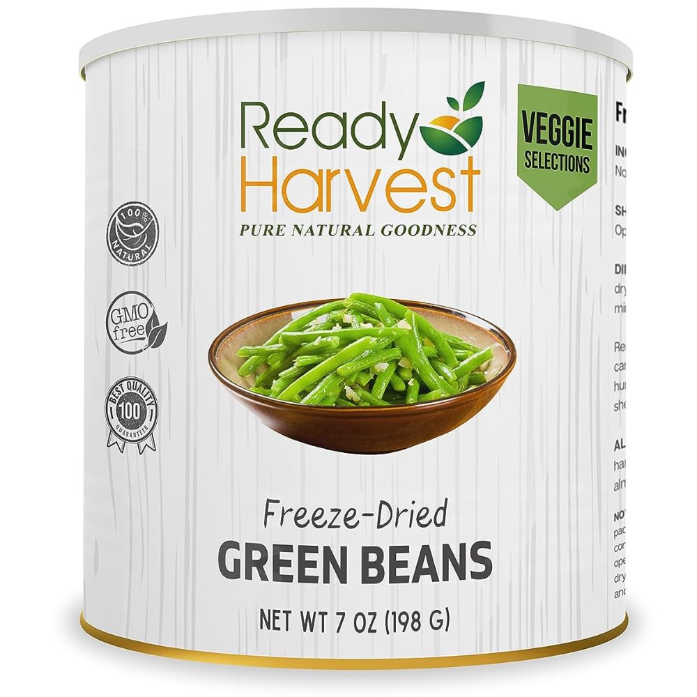 Prepared Harvest Freeze Dried Meals – Inexperienced Beans | Emergency Meals | Tenting Greens | #10 Can | 25-Yr Shelf Life | Cans Stuffed to the High